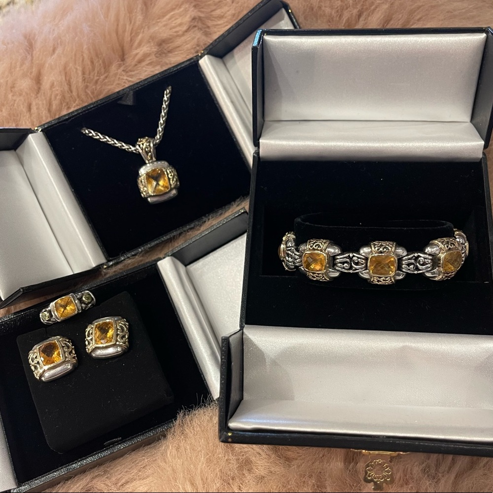 Perfect Mother’s Day gift.EXTRAORDINARY SILVER, GOLD AND CITRINE SET